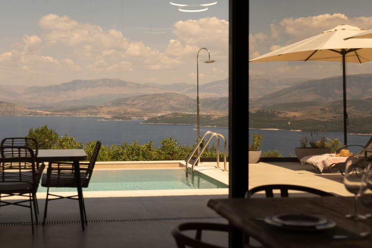 Golden hour over the terrace and sea