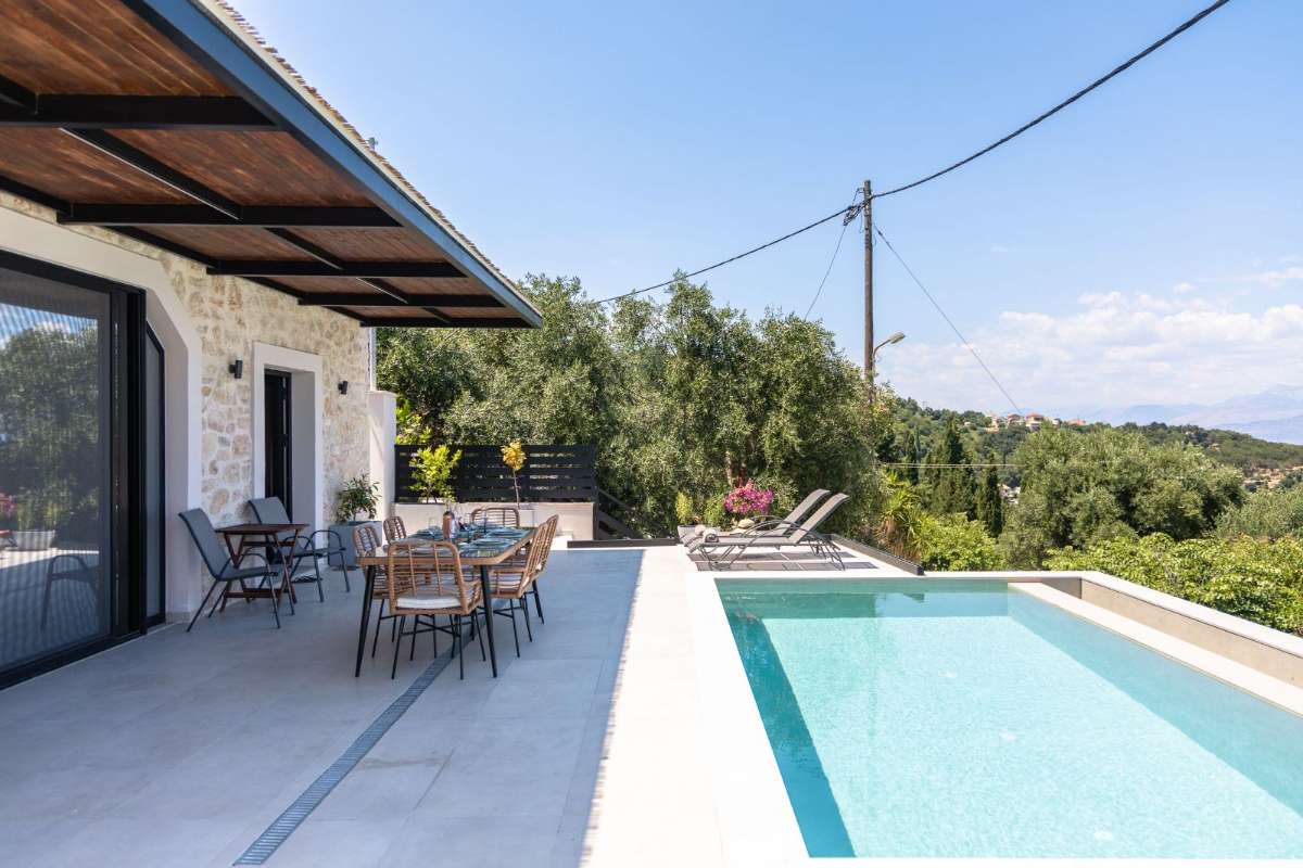 The stone house and private pool